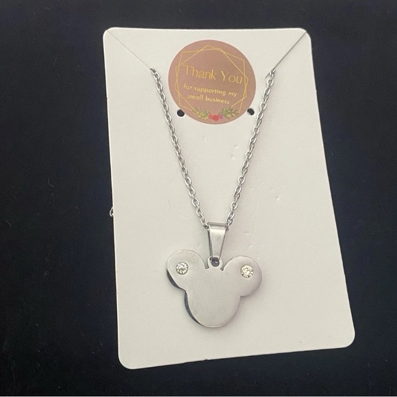 Mickey Mouse Silver Pendant Necklace - Picture 1 of 1